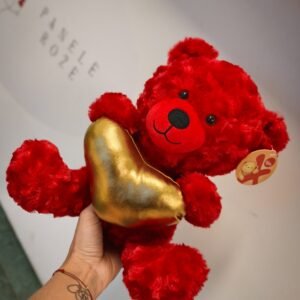 Raudonas meškiukas su širdele